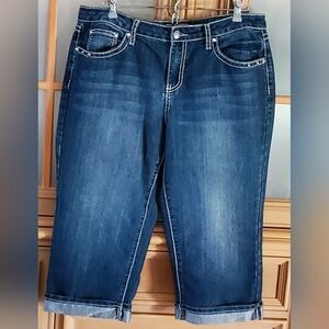 Earl Jeans Dark Blue Cropped Denim